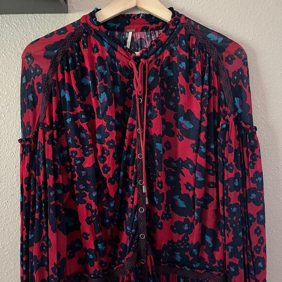Free People Love Letter Floral Tunic Boho oversized top mini dress - Picture 16 of 16